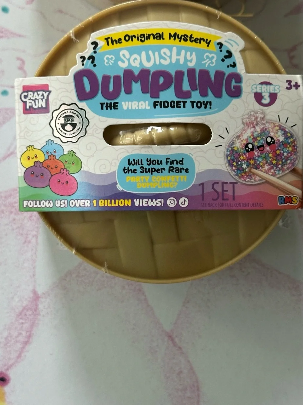 RMS Squishy Dumpling Kids Toy - Pink Pack 2 series- confetti 🎉 and cherry bl